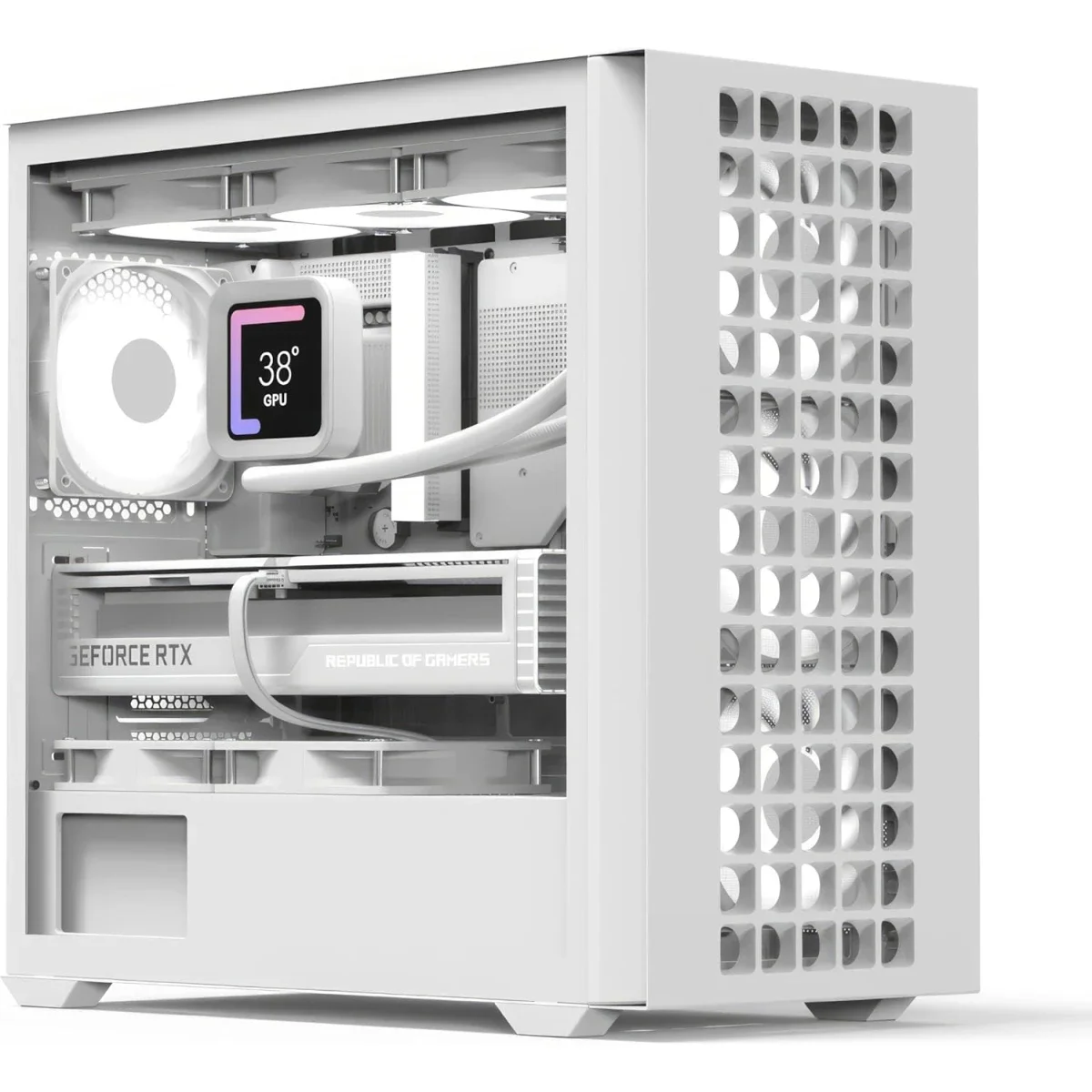 AeroCool D302A Mini-Tower PC Case White with 360mm Radiator Support and 410mm GPU Clearance
