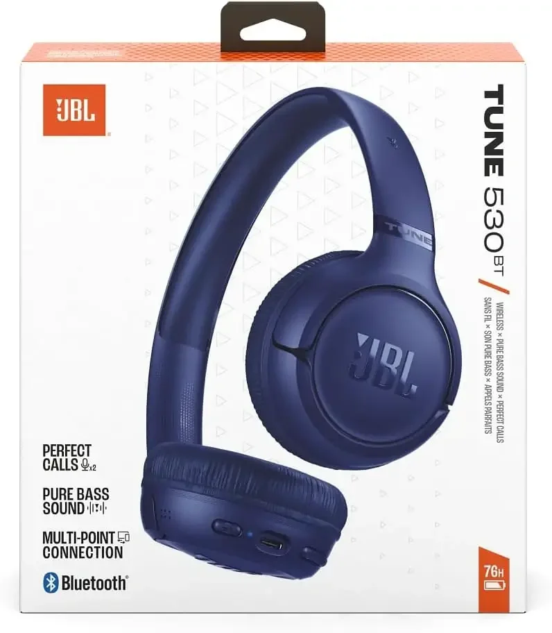 JBL Tune 530BT Wireless Bluetooth On-Ear Headphones Blue