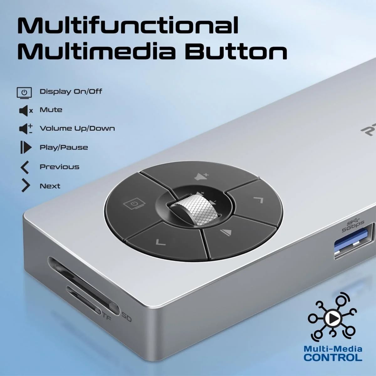 Promate ComandHub-Pro 14-in-1 USB-C Multiport Hub with 100W PD, 4K 60Hz HDMI & Gigabit Ethernet - Thumbnail 3