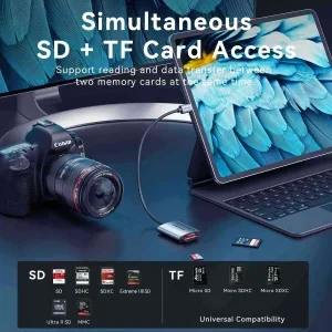 Vention CLOHB 2-in-1 SD 4.0 Card Reader (SD + TF), USB-C - Thumbnail 17