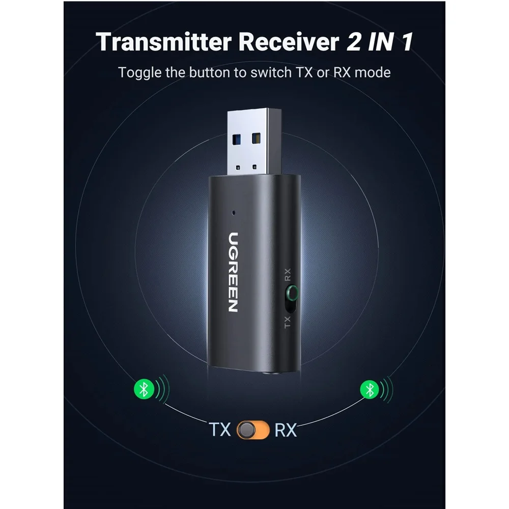Ugreen 60300 Bluetooth 5.1 2-in-1 Audio Transmitter and Receiver - Thumbnail 4