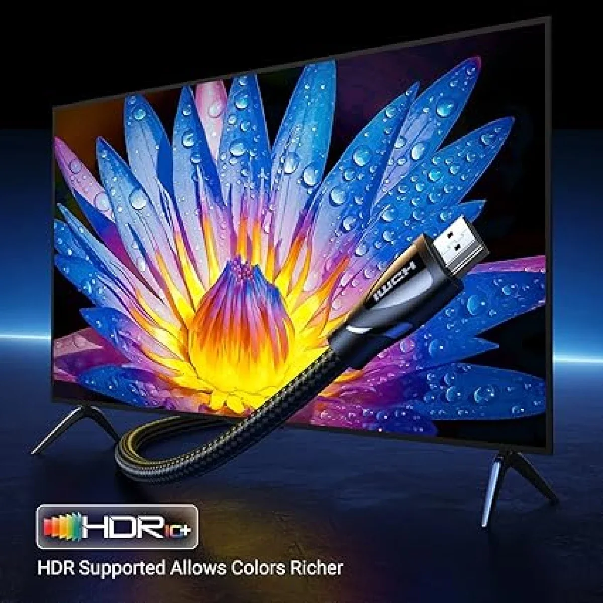 كابل Ugreen HDMI 2.1 مضفر 8K بطول 10 قدم، 48Gbps، 8K@60Hz، 4K@240Hz - Thumbnail 4
