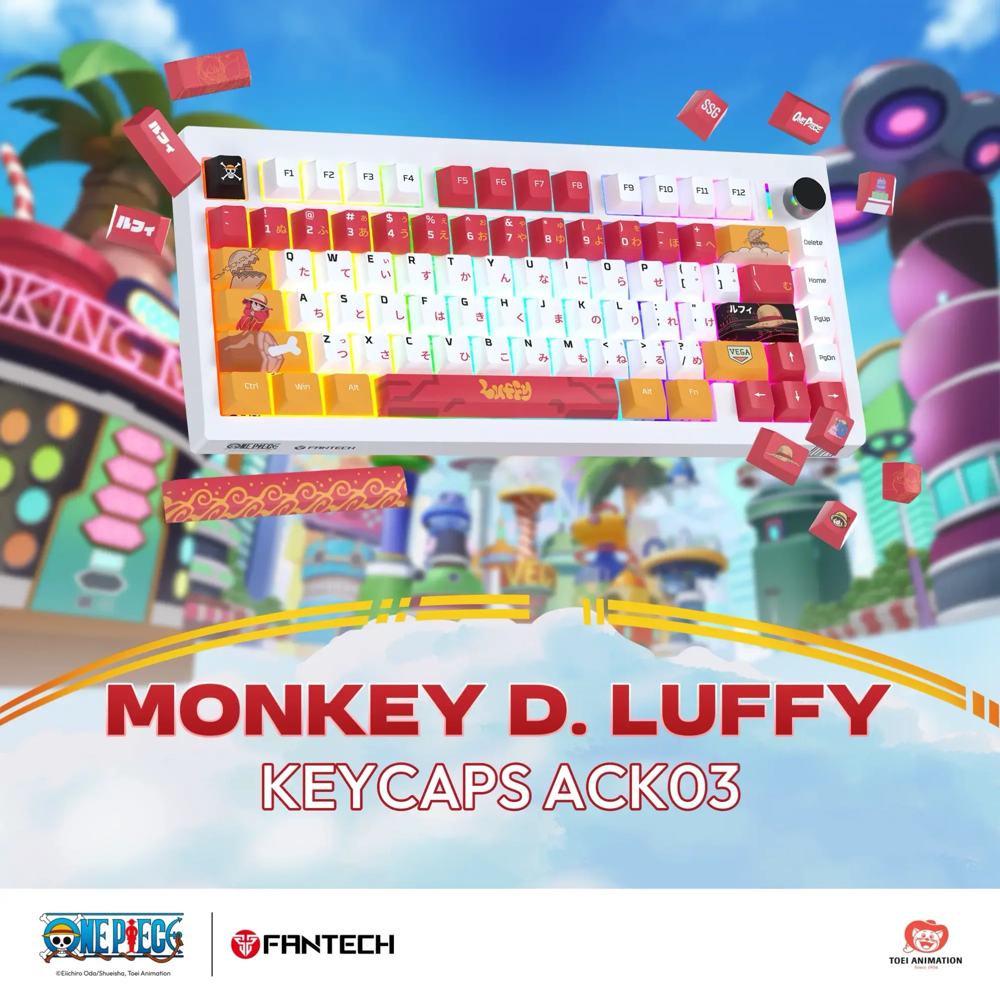 كيبورد ألعاب ميكانيكل لاسلكي Fantech MK921 ACK03 إصدار One Piece Monkey D. Luffy Egghead - Image 3