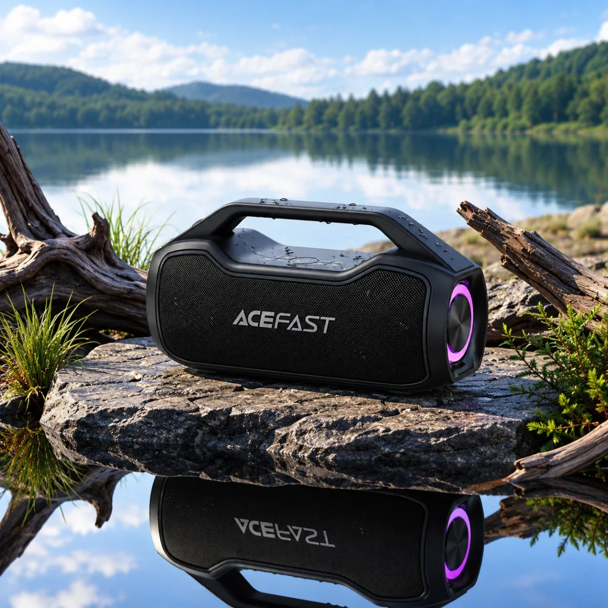 ACEFAST K14 120W Portable Wireless Karaoke Speaker with 2 Microphones - Black - Image 6