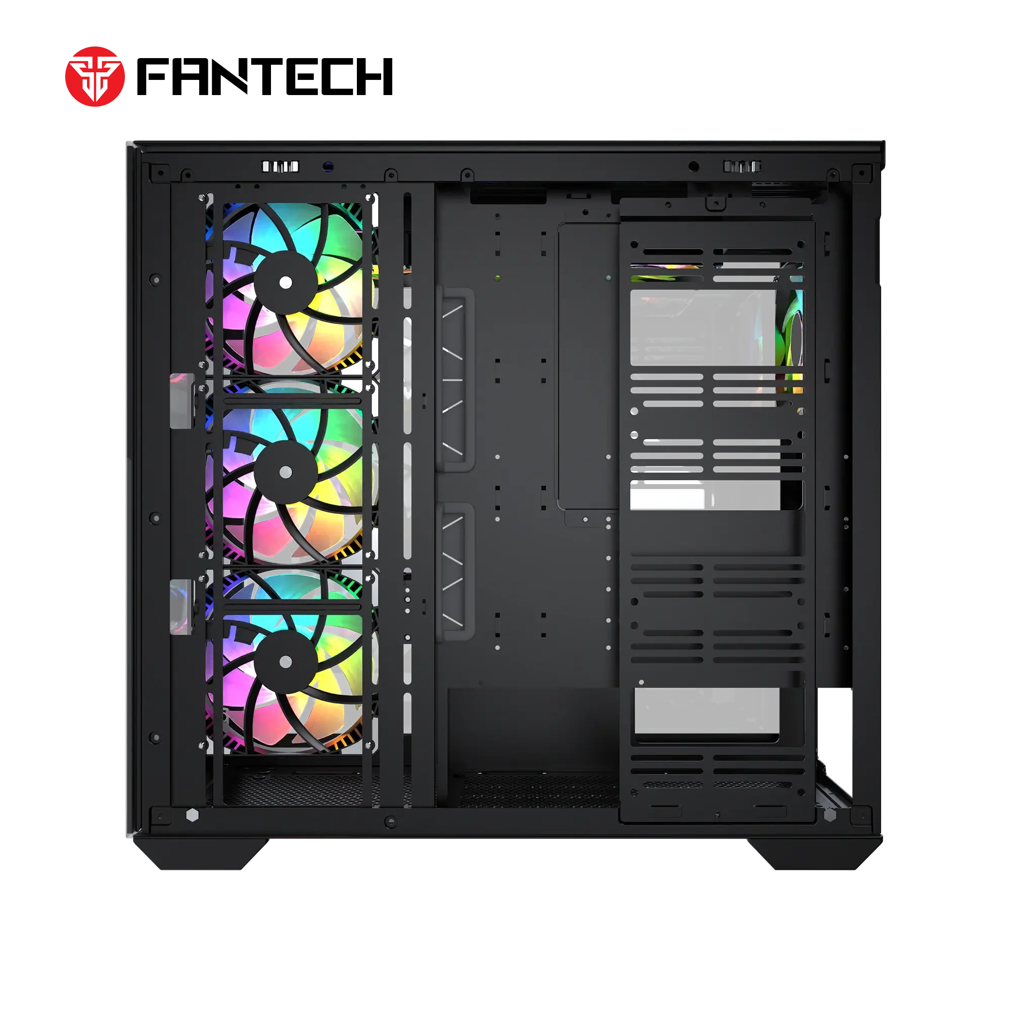 صندوق كمبيوتر Fantech CG87 LUMINA XL Full Tower باللون الأسود - Image 4