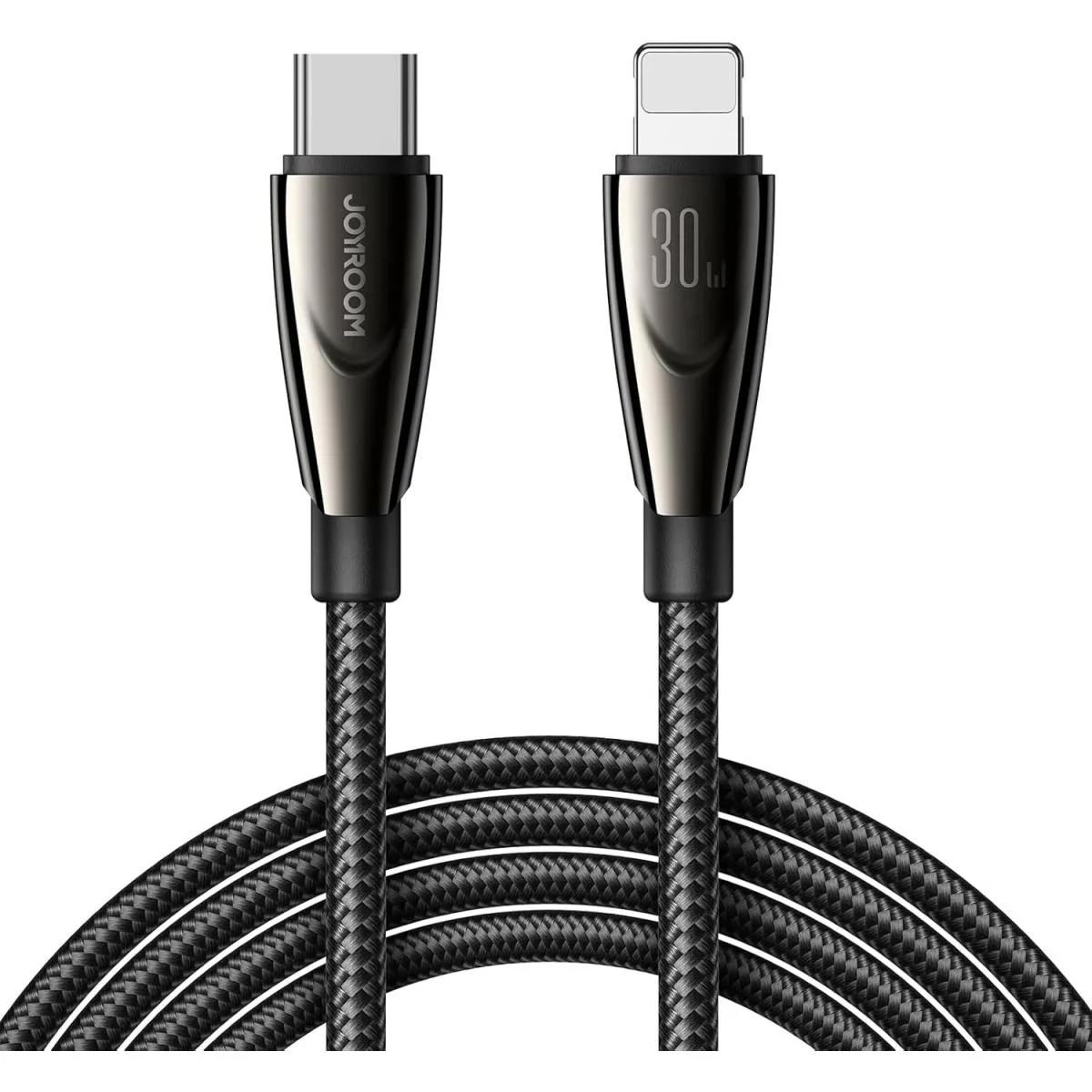كيبل JOYROOM JR-A31-CL3 من USB-C إلى Lightning للشحن السريع 30W بطول 1.2 متر أسود - Thumbnail 2