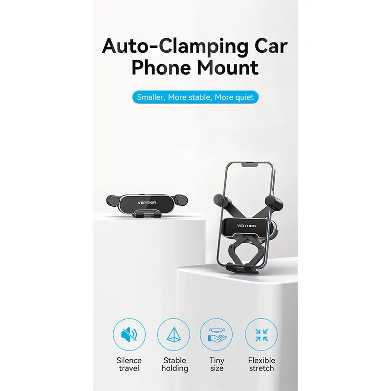 Vention KCEH0 Car Phone Mount with Duckbill Clip - Gray - Image 4