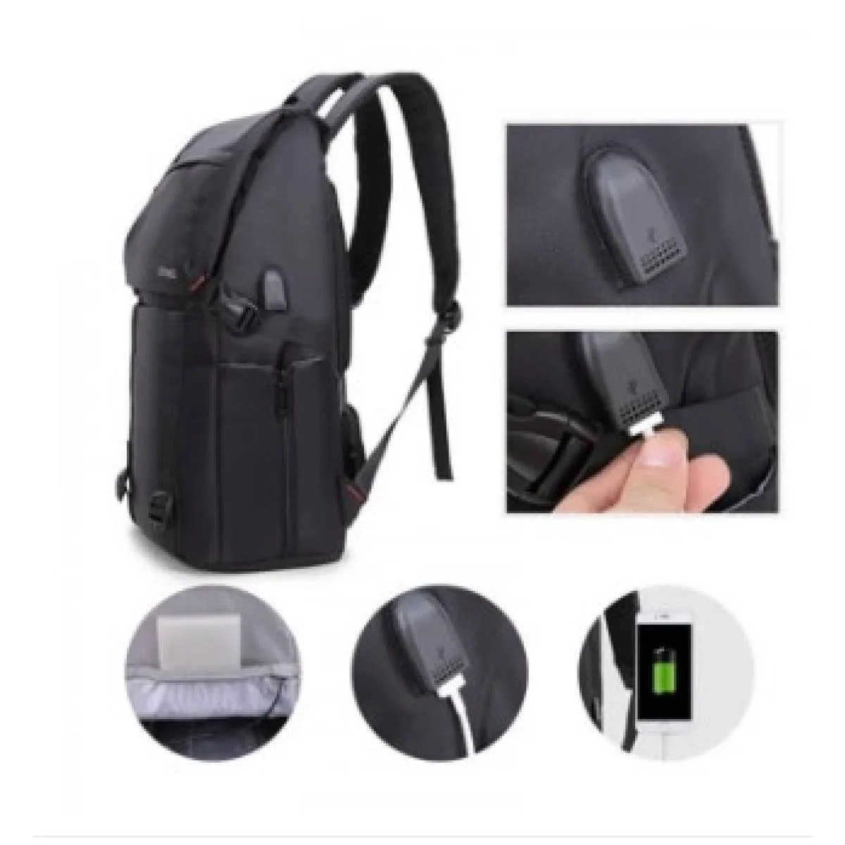 DTBG D-8226W Waterproof Laptop Backpack for Up to 17-inch Laptops with USB Charging Port - Black - Image 5