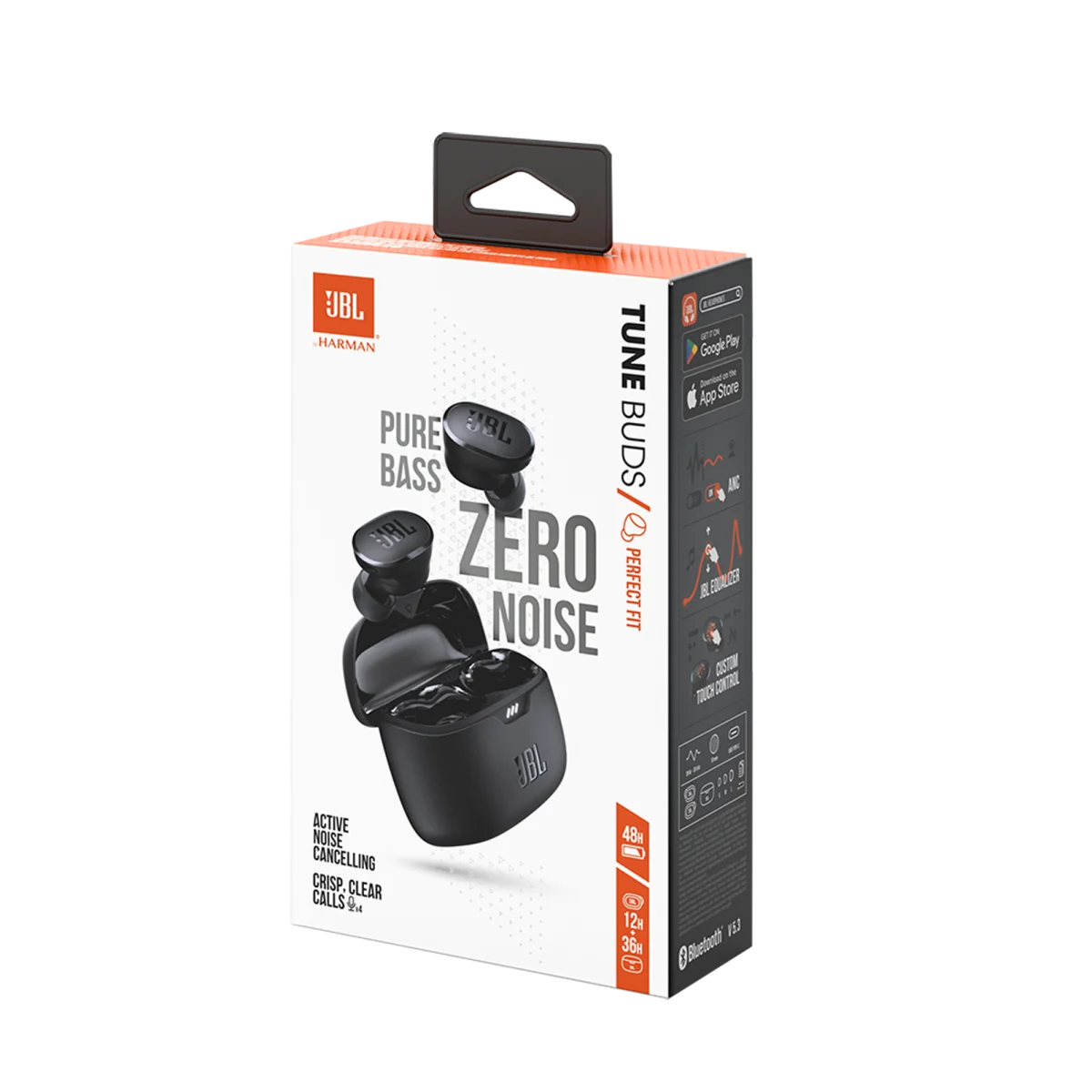 JBL Tune Buds True Wireless Noise Cancelling Earbuds, Pure Bass, IP54, 48-Hour Battery, Bluetooth 5.3, Black