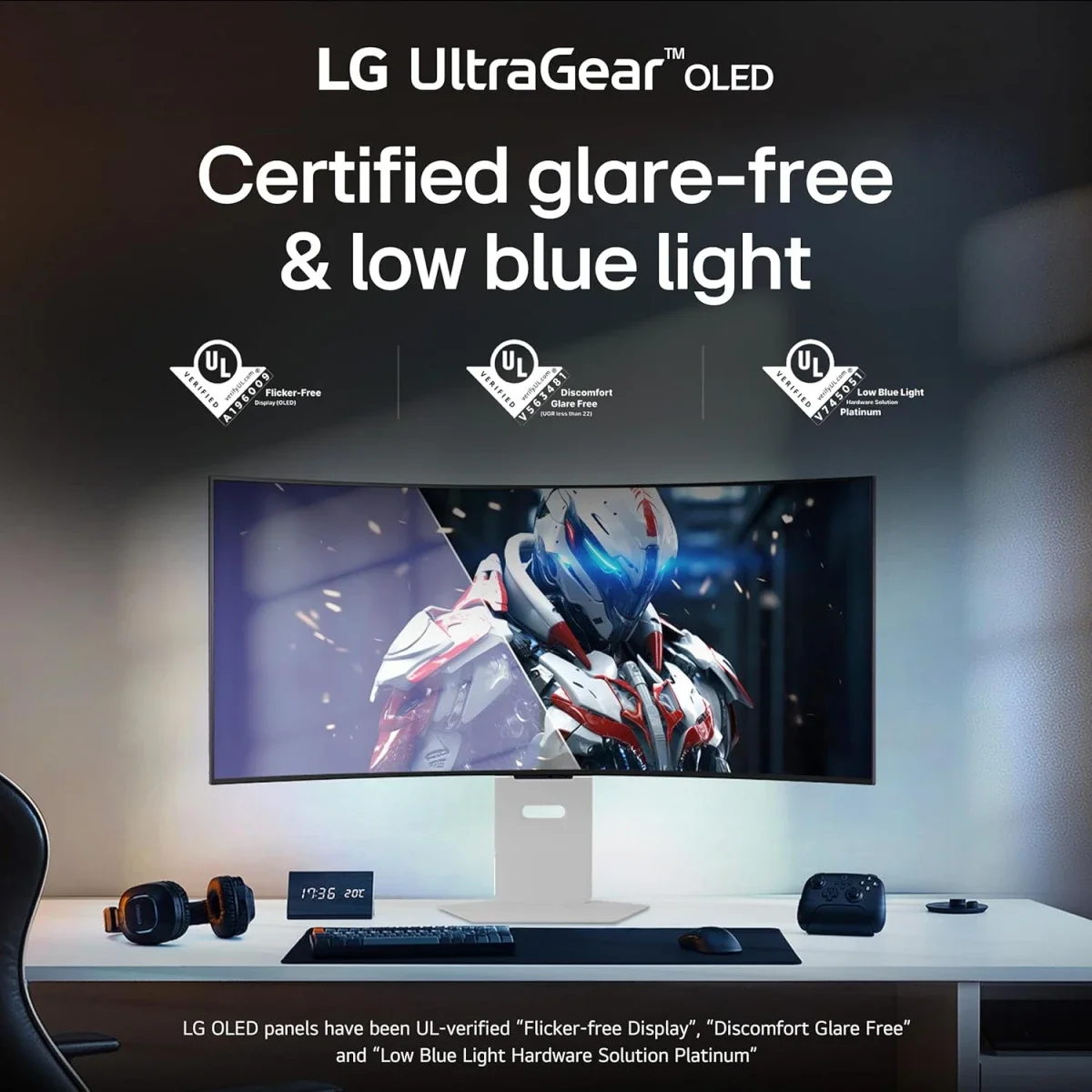 شاشة ألعاب LG 34GX90SA UltraGear Smart منحنية OLED مقاس 34 إنش، WQHD، 240 هرتز، 0.03 مللي ثانية، أبيض - Image 13