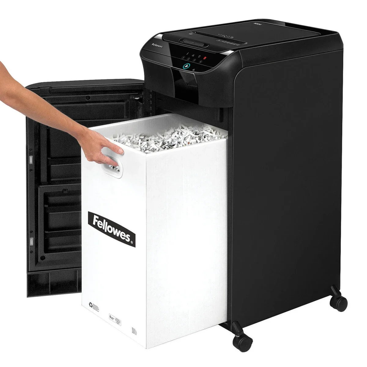 Fellowes AutoMax 600M 600-Sheet Auto Feed Micro-Cut Paper Shredder for 10+ Users - Image 7