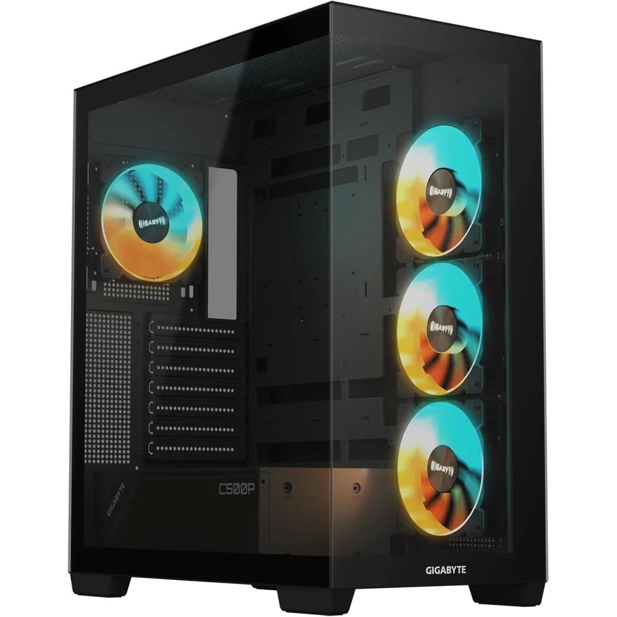 هيكل كمبيوتر GIGABYTE C500 Panoramic Stealth ATX ميد تاور أسود - Image 2