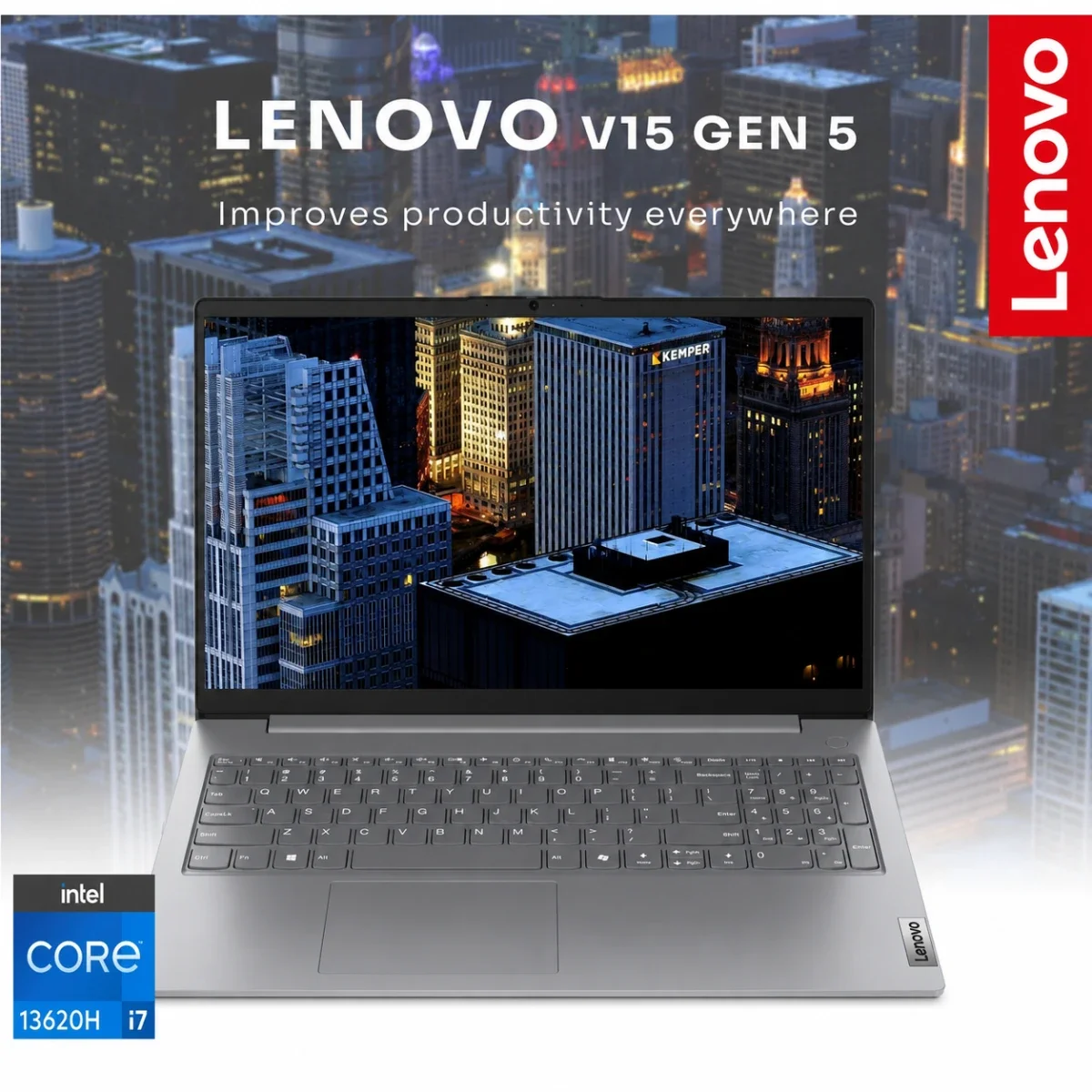 لابتوب أعمال Lenovo V15 G5 15.6 إنش Intel Core i7-13620H مع 16GB RAM و512GB SSD لون Luna Grey - Image 1