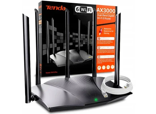 Tenda TX12 Pro V2.0 AX3000 Wi-Fi 6 Dual-Band Gigabit Router - Black - Image 6