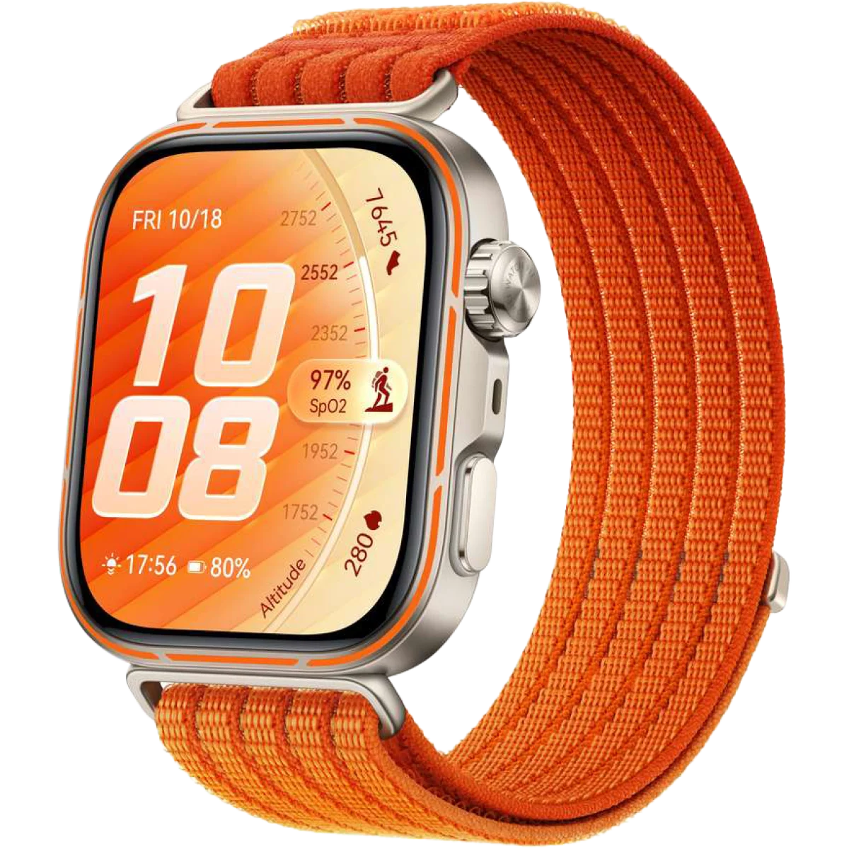 ساعة ذكية HUAWEI WATCH FIT 5 Pro بشاشة AMOLED 1.90 إنش، برتقالي