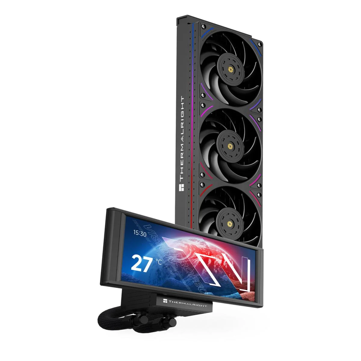مبرد سائل للمعالج Thermalright Trofeo Vision 360 ARGB أسود 360 مم مع شاشة IPS قياس 6.86 إنش TL-UB36 - Thumbnail 3
