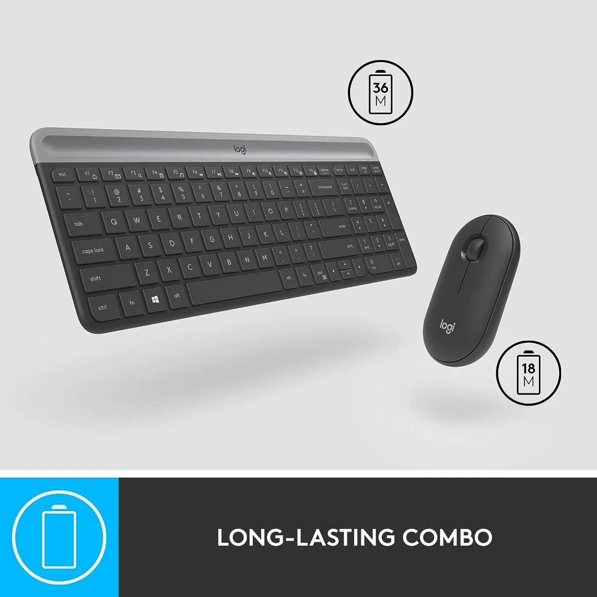 كيبورد وماوس Logitech MK470 Slim لاسلكي 2.4GHz بتصميم مدمج جرافيت - Image 4