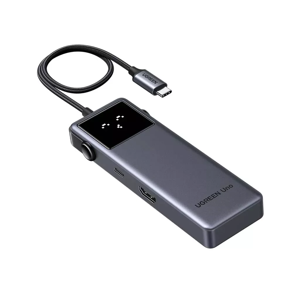Ugreen UNO 35998 6-in-1 USB-C Hub, 4K@60Hz HDMI, 100W USB-C PD, 2x 10Gbps USB-C & 2x 10Gbps USB-A, LED Display - Thumbnail 4