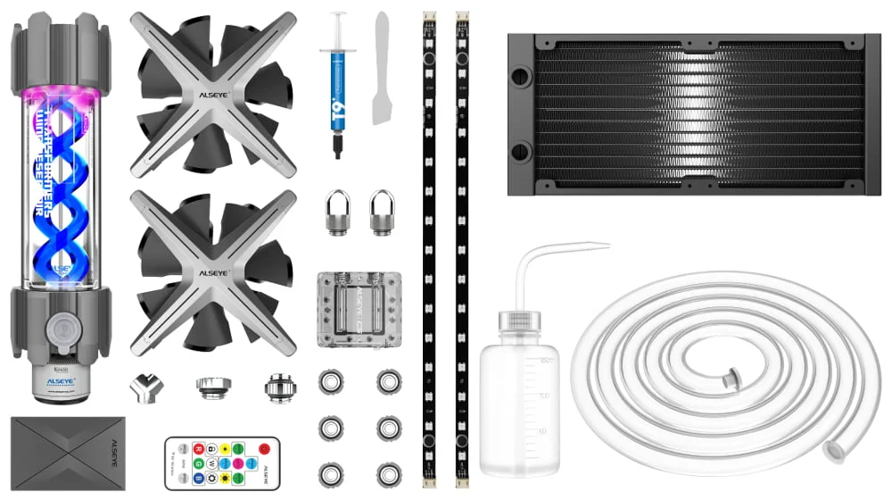 طقم تبريد مائي ALSEYE Xtreme X240 DIY رديتر 240 ملم ومراوح 120 ملم RGB - Image 2