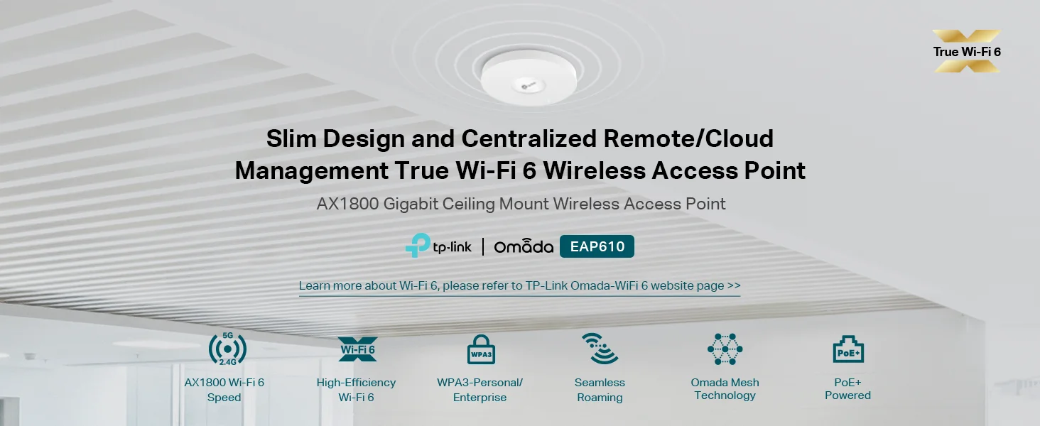 نقطة وصول TP-LINK EAP610 Wi-Fi 6 AX1800 للتثبيت بالسقف - Image 8