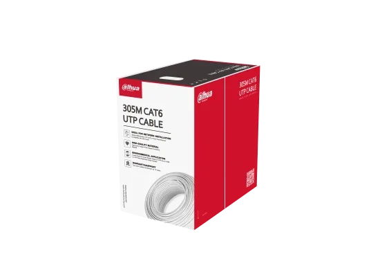 كيبل شبكة Dahua DH-PFM920I-6UN-CN Cat6 UTP بطول 305 متر، 24AWG، محتوى نحاس مرتفع، رمادي - Thumbnail 2