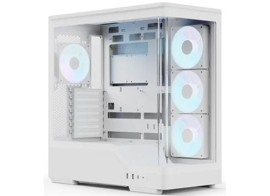 AeroCool P500A White ARGB Panoramic ATX Mid-Tower Gaming Case with 4 Fans - Image 4