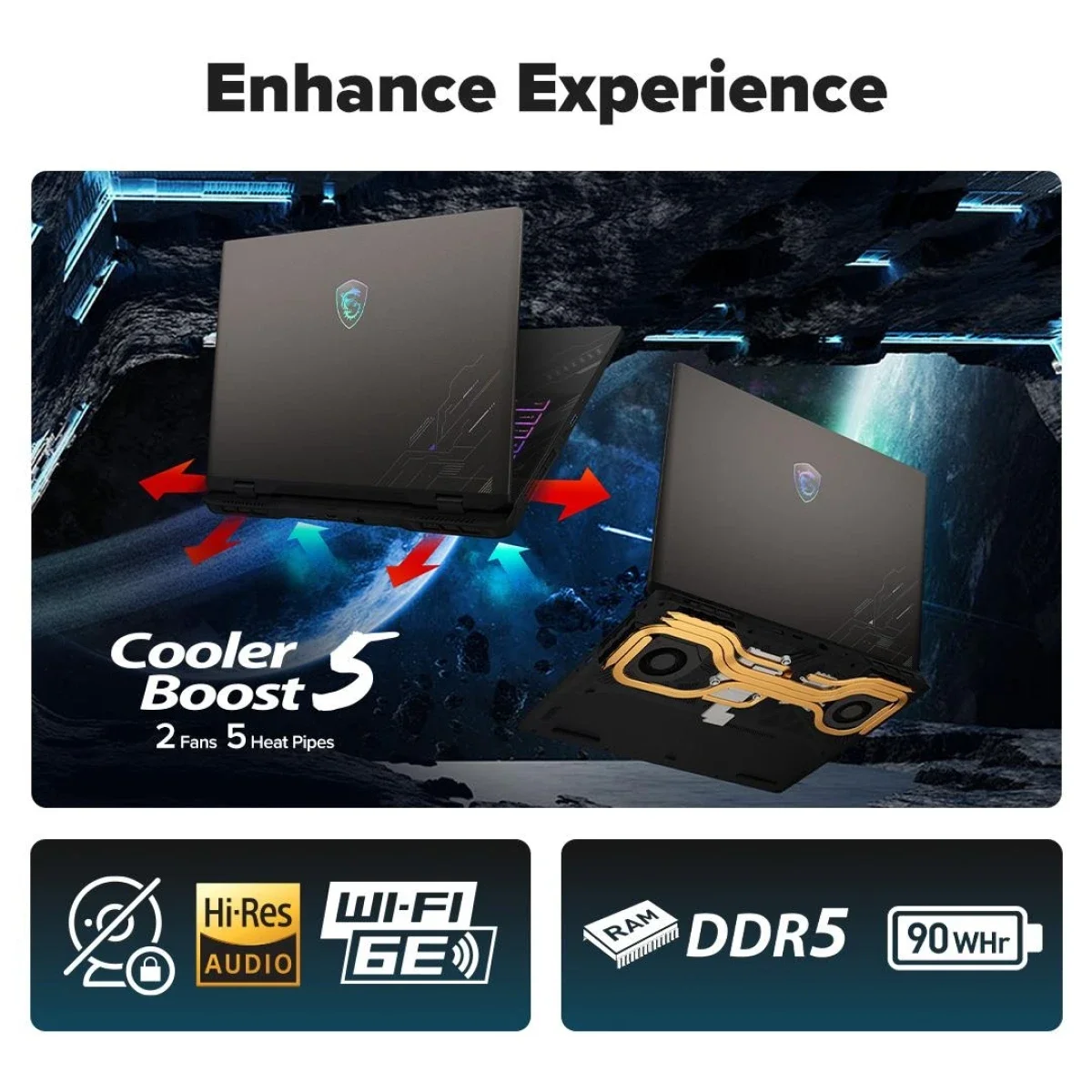 MSI Crosshair A16 HX D8WFKG Gaming Laptop 16.0-Inch 2.5K IPS 240Hz Ryzen 9 8940HX RTX 5060 1TB SSD Cosmos Gray - Thumbnail 7