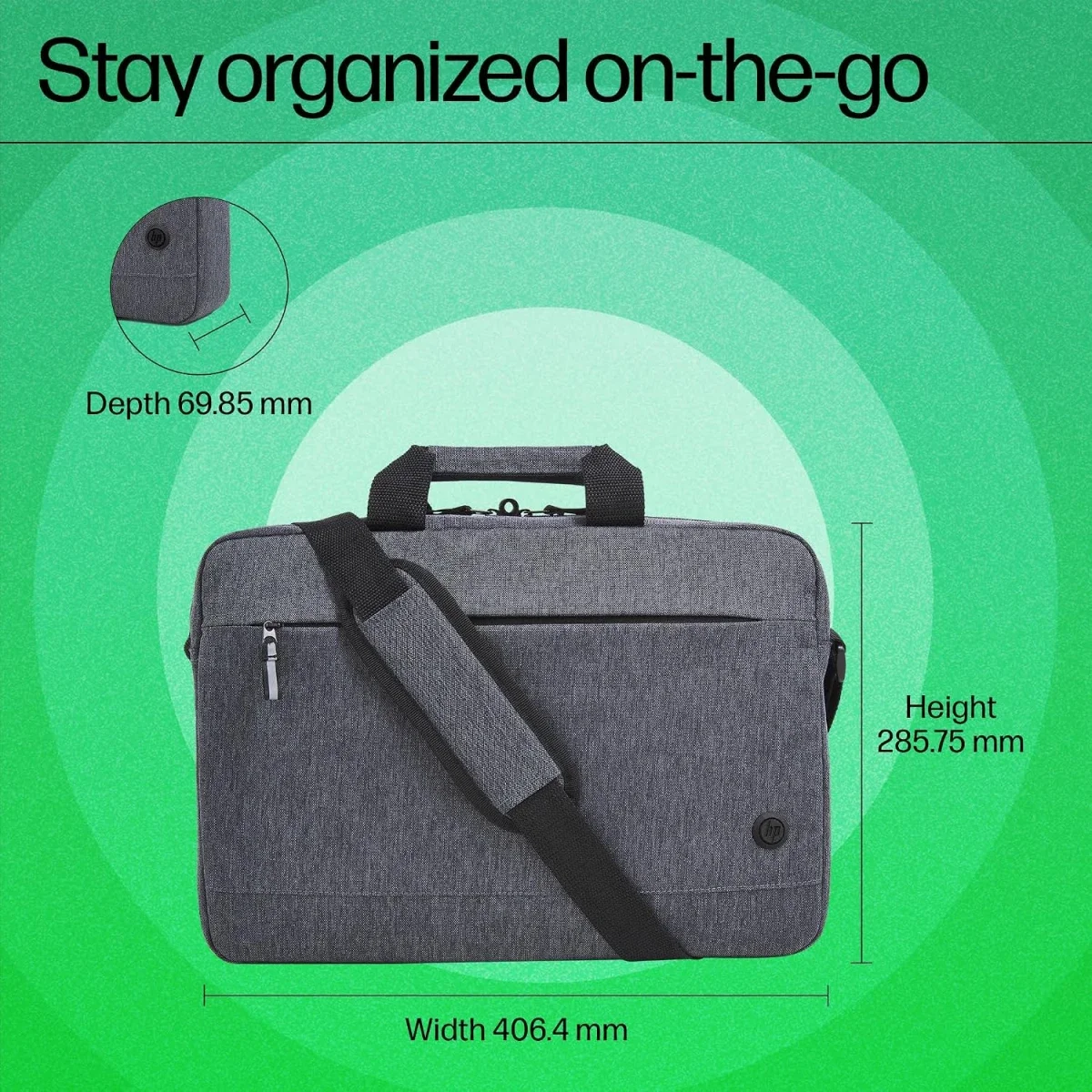 HP Prelude Pro 15.6-inch Recycled Top Load Laptop Bag - Charcoal - Image 3