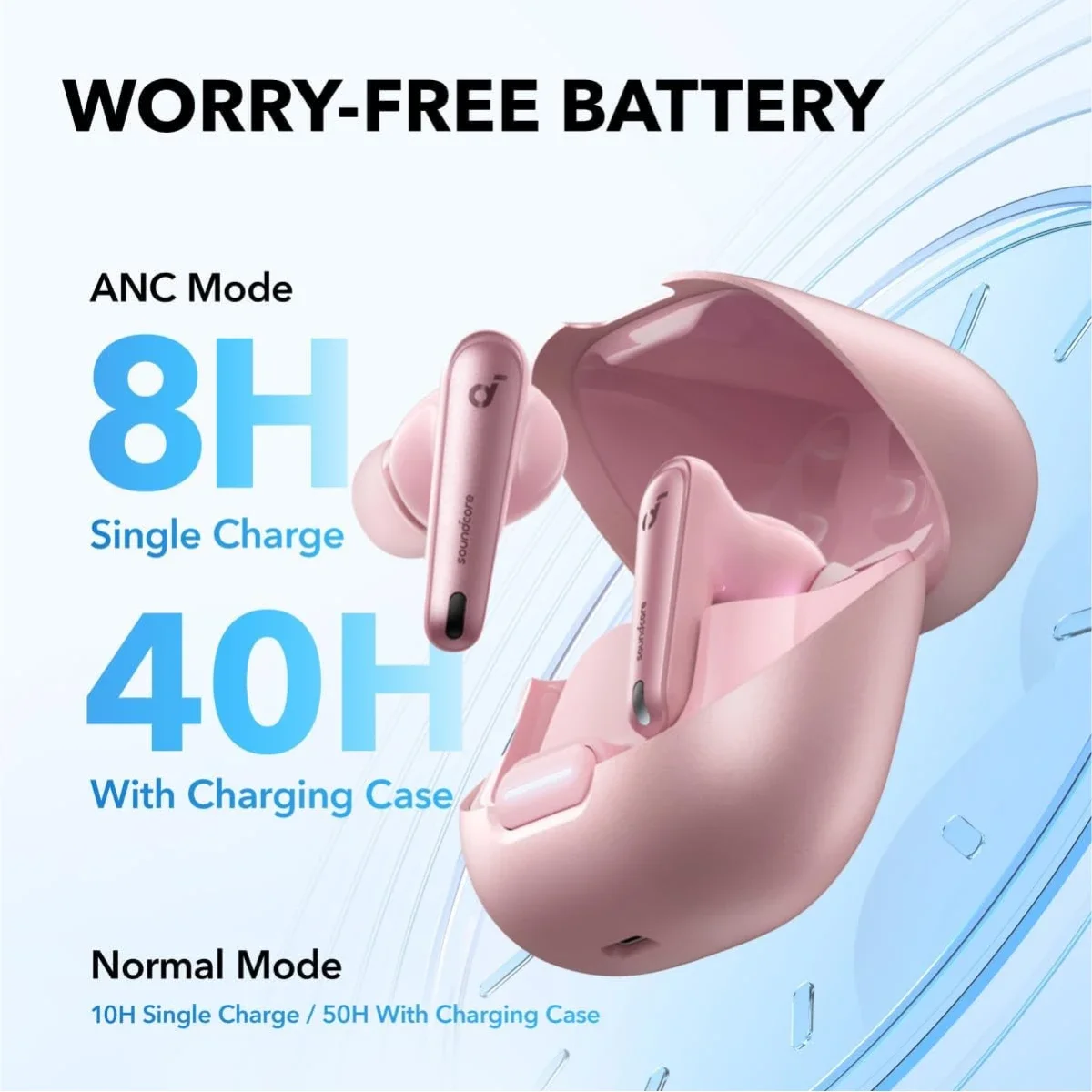 سماعات Anker Soundcore Liberty 4 NC لاسلكية مع إلغاء ضوضاء تكيفي وبطارية 50 ساعة - وردي - Thumbnail 5