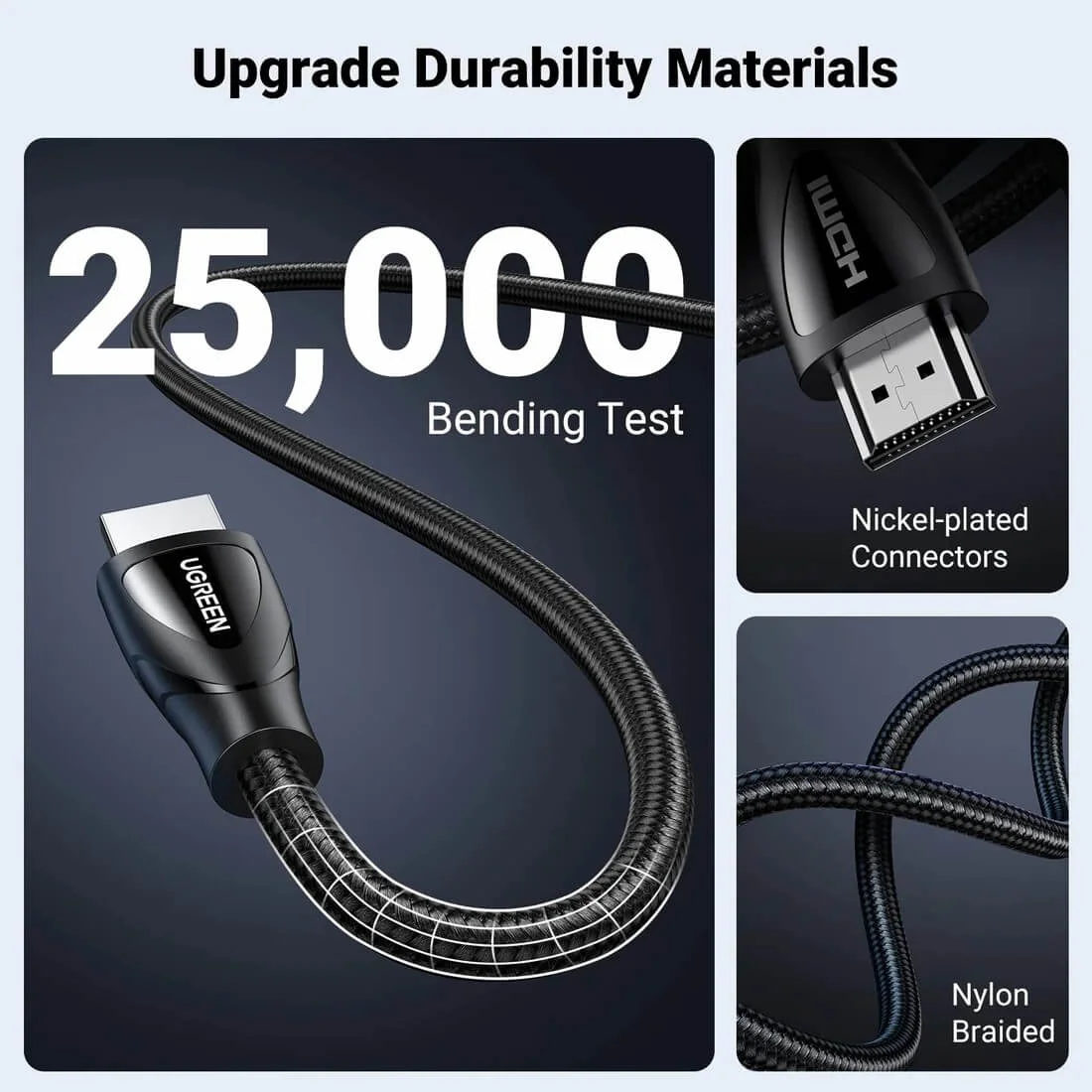 سلك HDMI 2.1 Ugreen 80404 بدقة 8K 60Hz و4K 120Hz بسرعة 48Gbps بطول 3م - Image 2