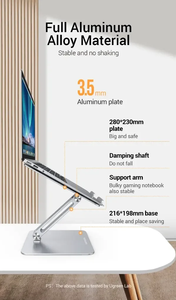 حامل لابتوب وتابلت Ugreen 40291 ألمنيوم قابل للطي وتعديل الزاوية - Image 8