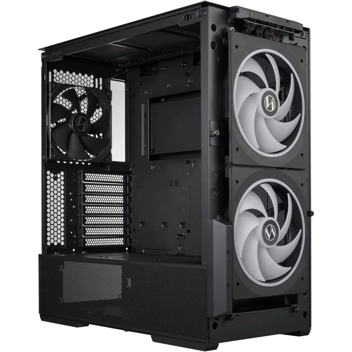 هيكل كمبيوتر LIAN LI LANCOOL 216RX ميد تاور أسود بشبكة ARGB و3 مراوح PWM - Image 4