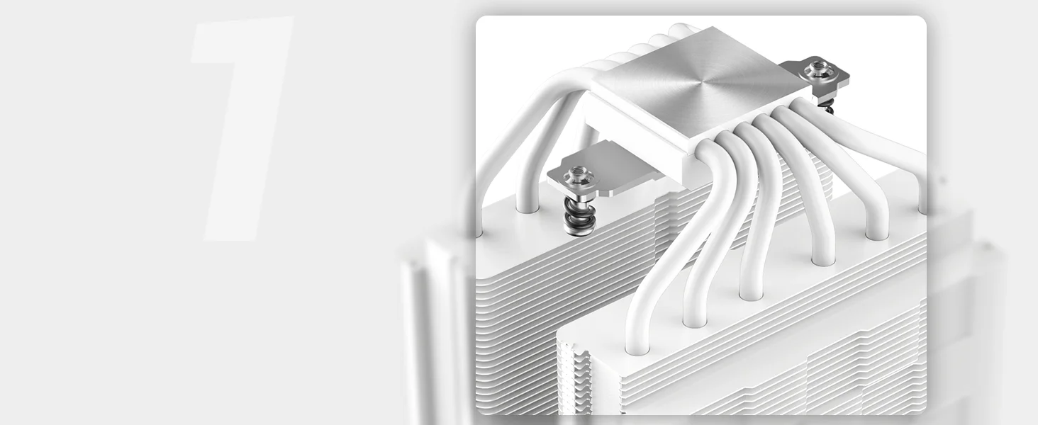 DeepCool AK620 White CPU Air Cooler 260W TDP Dual-Tower with 6 Copper Heat Pipes and Dual 120mm PWM Fans - Image 7