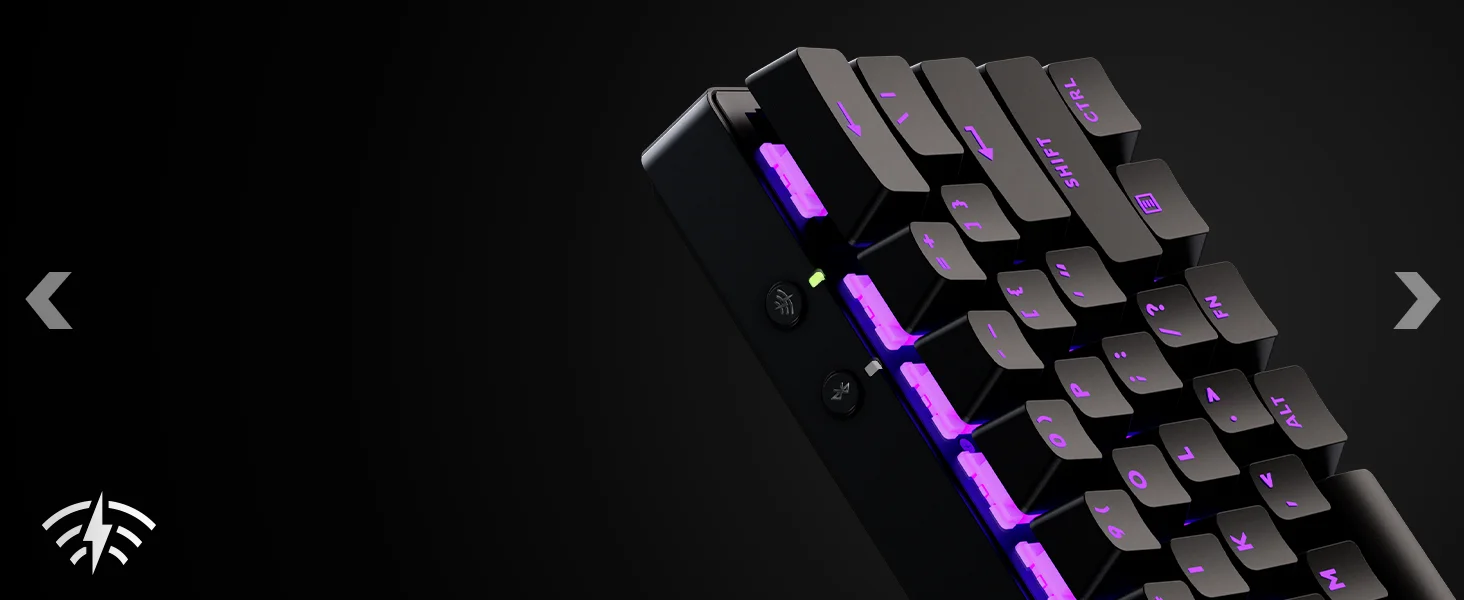 لوحة مفاتيح ألعاب Logitech G PRO X 60 LIGHTSPEED ميكانيكية لاسلكية 60% بمفاتيح GX البصرية اللمسية - أسود - Thumbnail 18