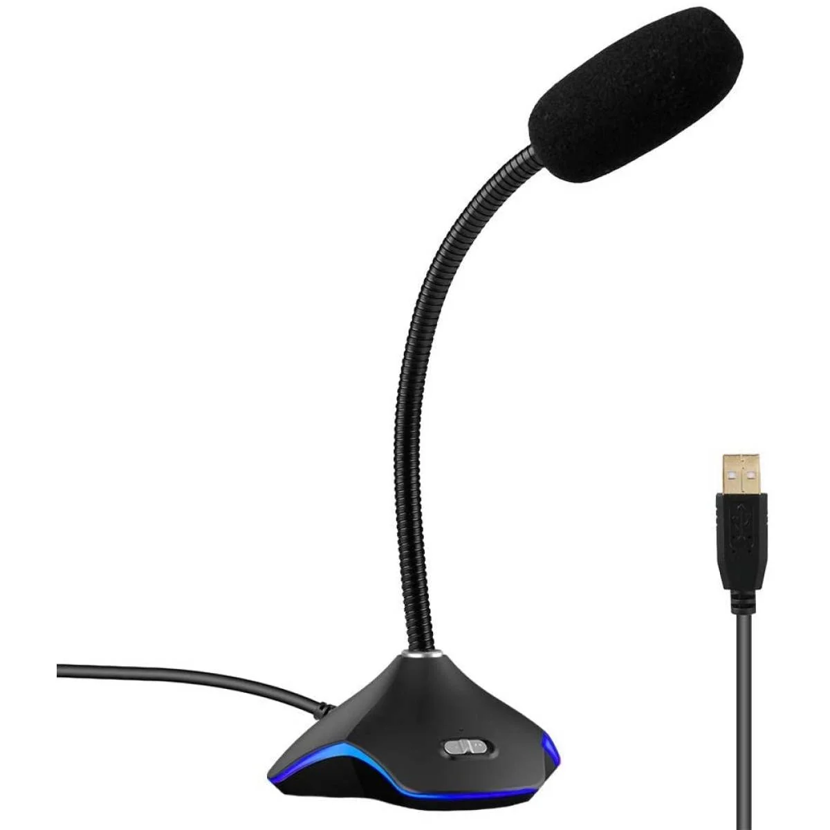 ميكروفون USB للوسائط المتعددة بإضاءة RGB ملونة - Image 2
