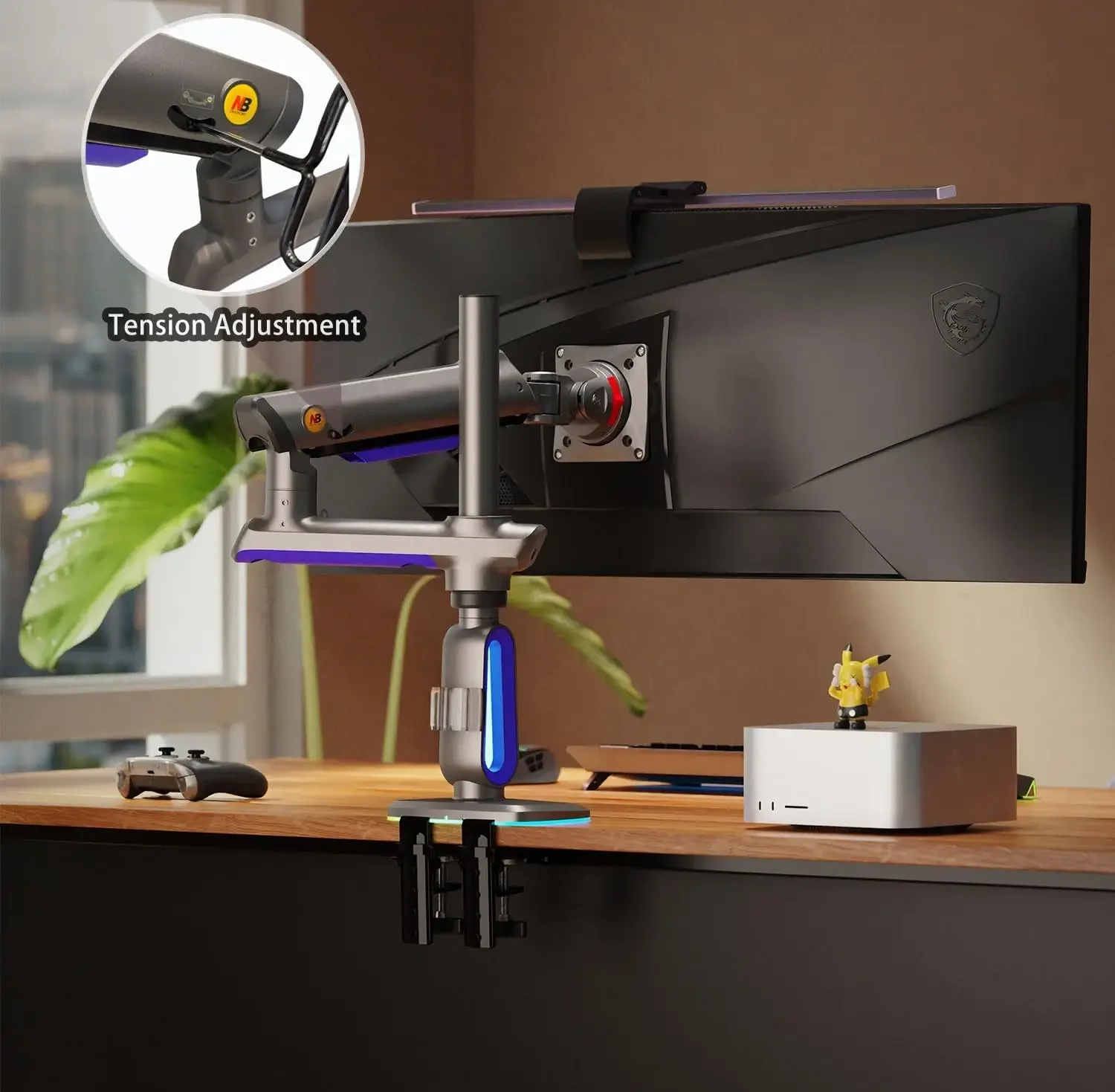 North Bayou G80 Gaming RGB Monitor Arm Desk Mount for 32-inch to 60-inch Monitors - Image 8