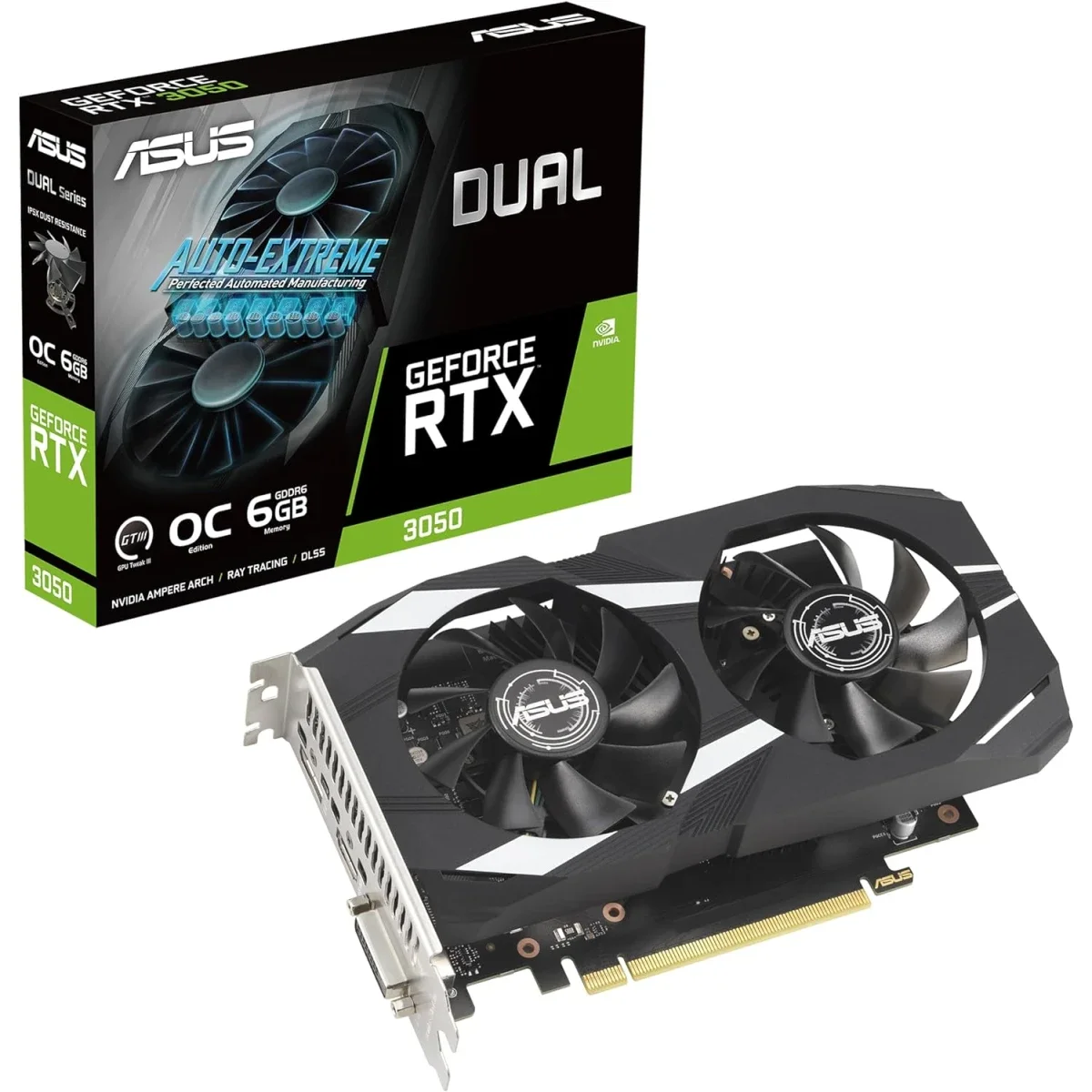 Asus Dual GeForce RTX 3050 6GB GDDR6 OC Edition Graphics Card