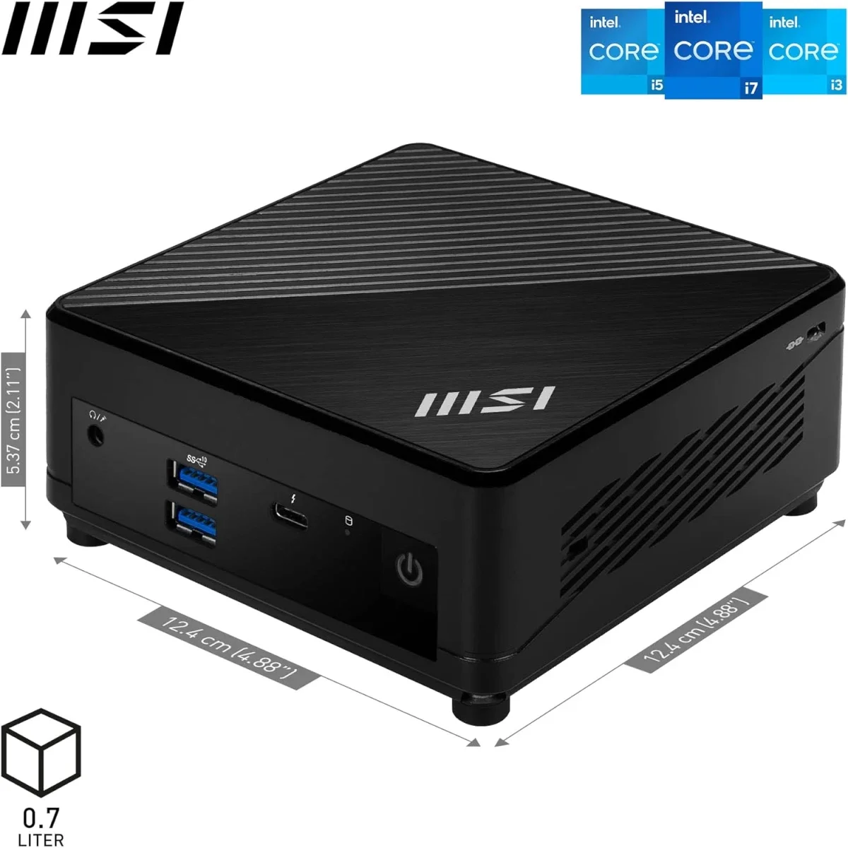 كمبيوتر صغير MSI Cubi N (2023) Barebone سعة 0.7L بمعالج Intel N200 رباعي النواة وDual LAN - Thumbnail 2