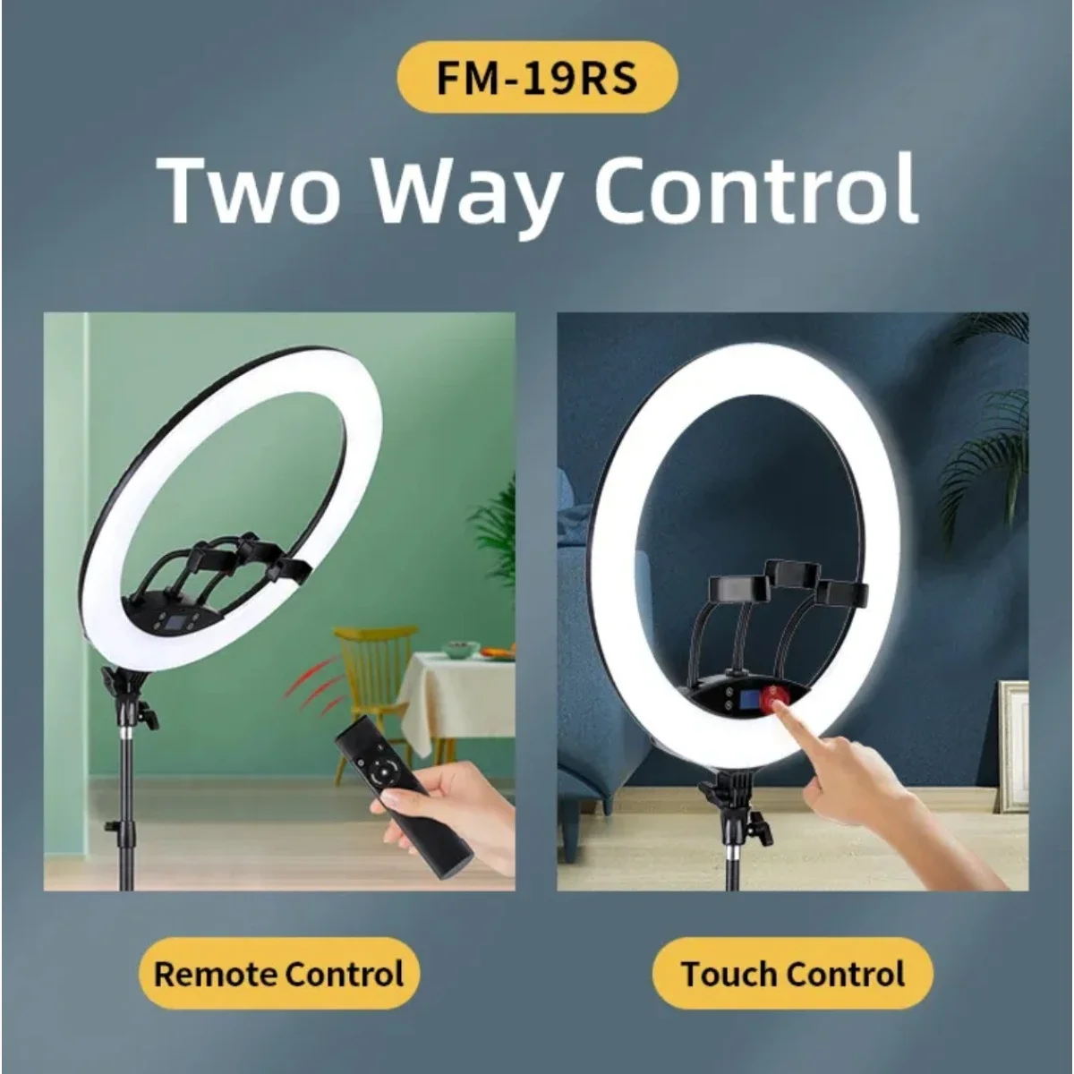 Jmary FM-19RS 19-Inch 60W LED Selfie Ring Light with LCD Touch Screen - Image 2