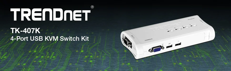 سويتش KVM USB 4 منافذ TRENDnet TK-407K مع VGA وUSB - Image 6