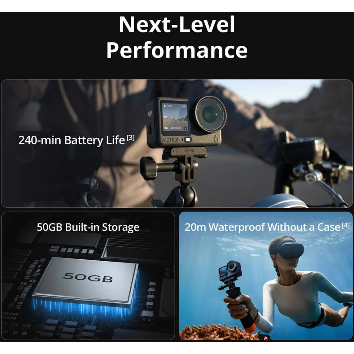 كاميرا أكشن DJI Osmo Action 6 Adventure Combo بدقة 38MP وتصوير 4K120 - Thumbnail 8