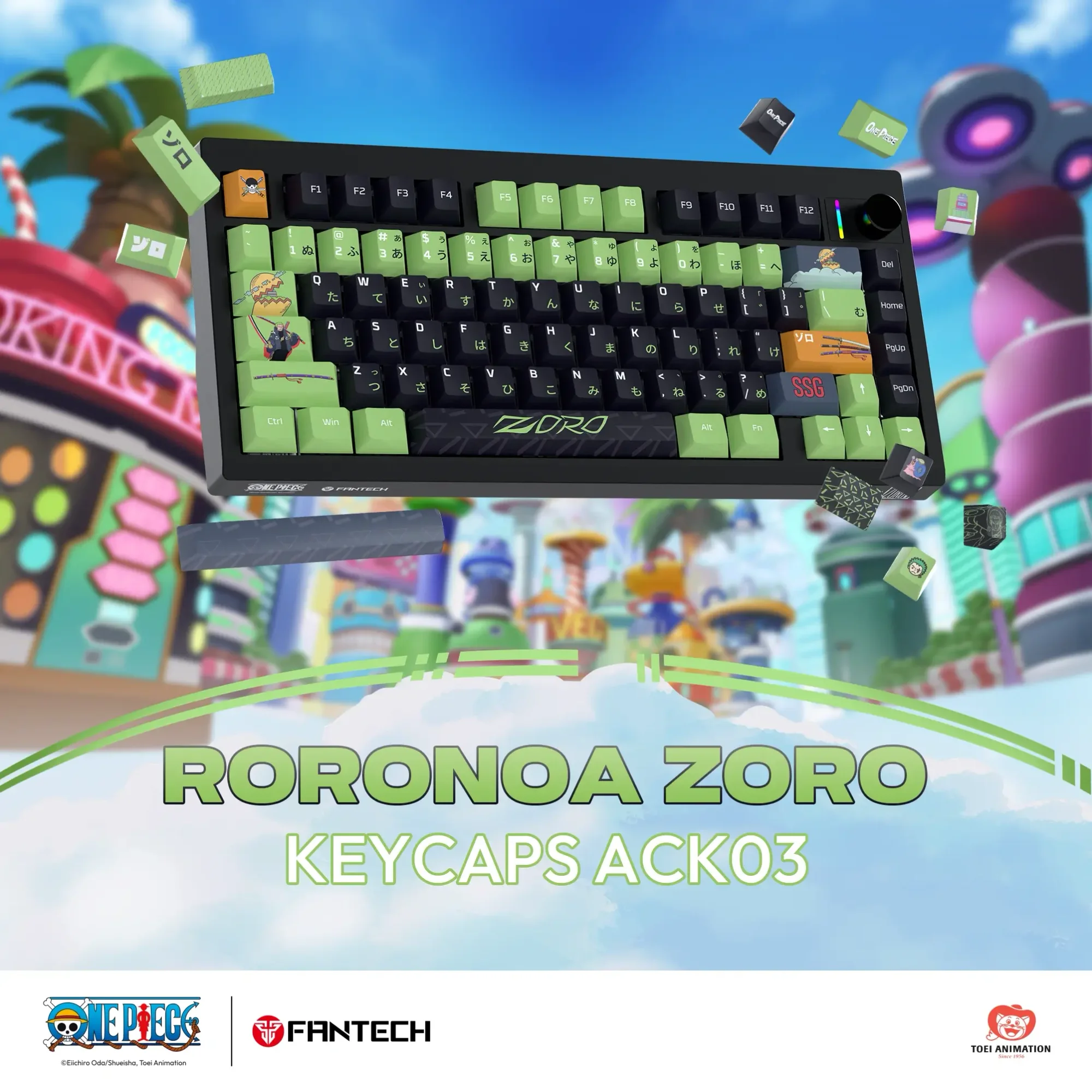 Fantech MK921 ACK03 One Piece Roronoa Zoro Egghead Edition Wireless Mechanical Gaming Keyboard - Image 3
