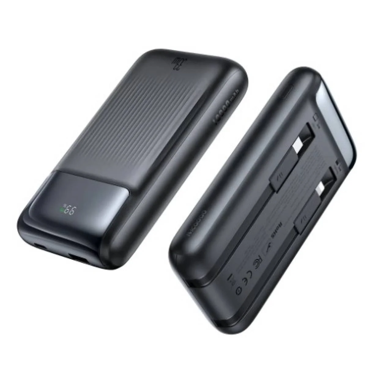 Mcdodo MC-0231 10000mAh 33W Power Bank with Built-In Cables and Digital Display - Black - Image 2