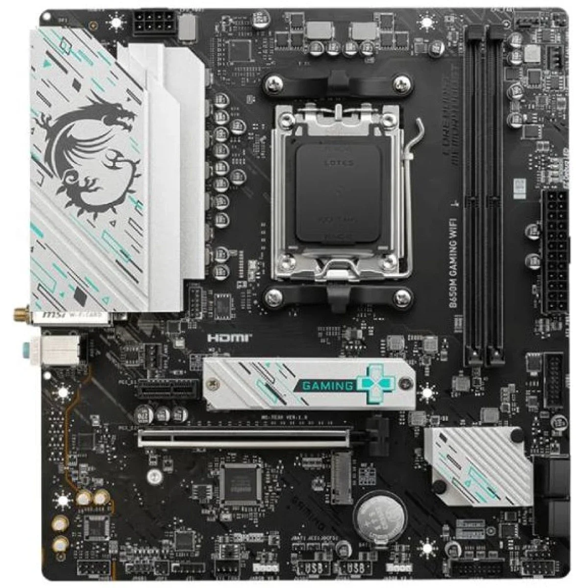 لوحة أم MSI mATX للألعاب AM5 DDR5 وPCIe 4.0 وM.2 Gen4 B650M GAMING WIFI 6E - Thumbnail 3