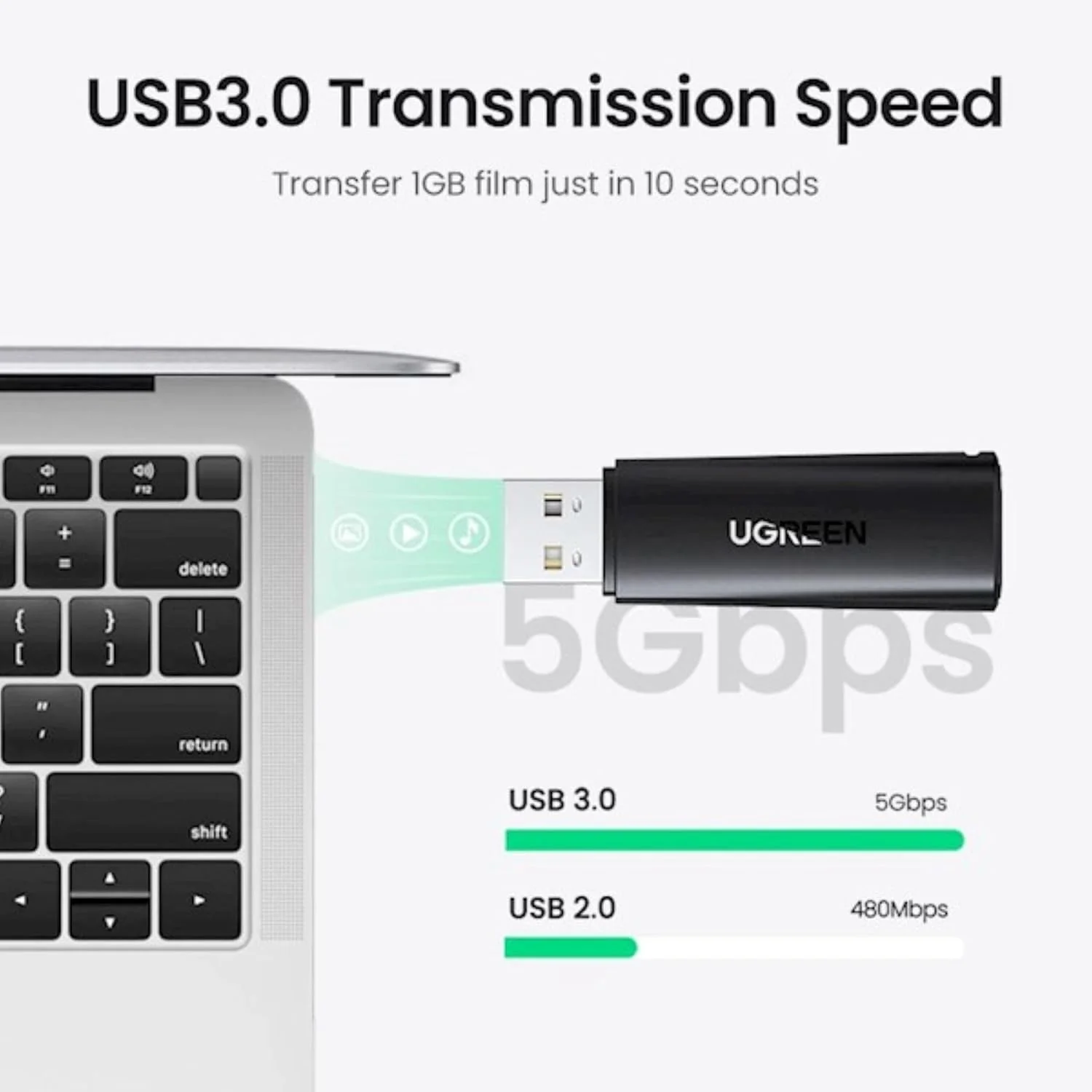 قارئ بطاقات ذاكرة Ugreen 60722 متعدد الوظائف USB 3.0 لبطاقات SD وMicroSD - Thumbnail 6