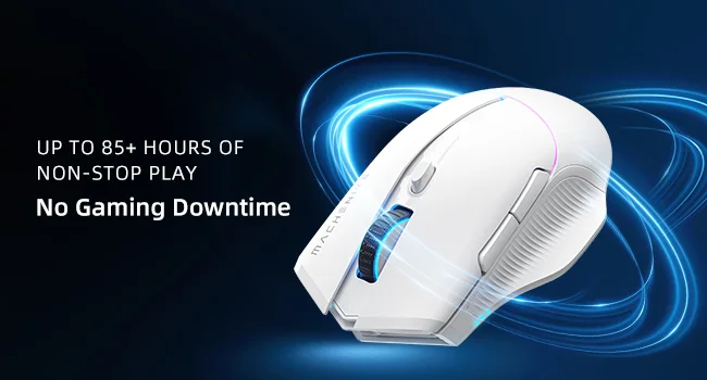 ماوس ألعاب MACHENIKE L8 Pro لاسلكي 8KHz مع قاعدة شحن RGB، 26000 DPI، أبيض - Thumbnail 13