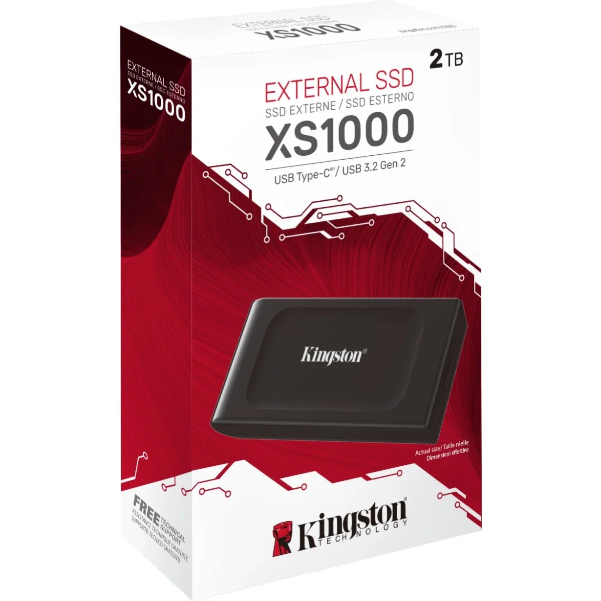 Kingston XS1000 2TB External SSD USB-C USB 3.2 Gen 2