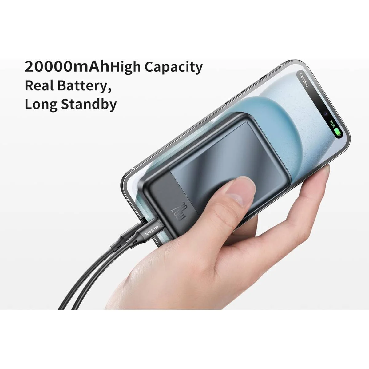 باور بانك Mcdodo MC-5021 مغناطيسي MagSafe لاسلكي 20000mAh PD 20W - Image 3