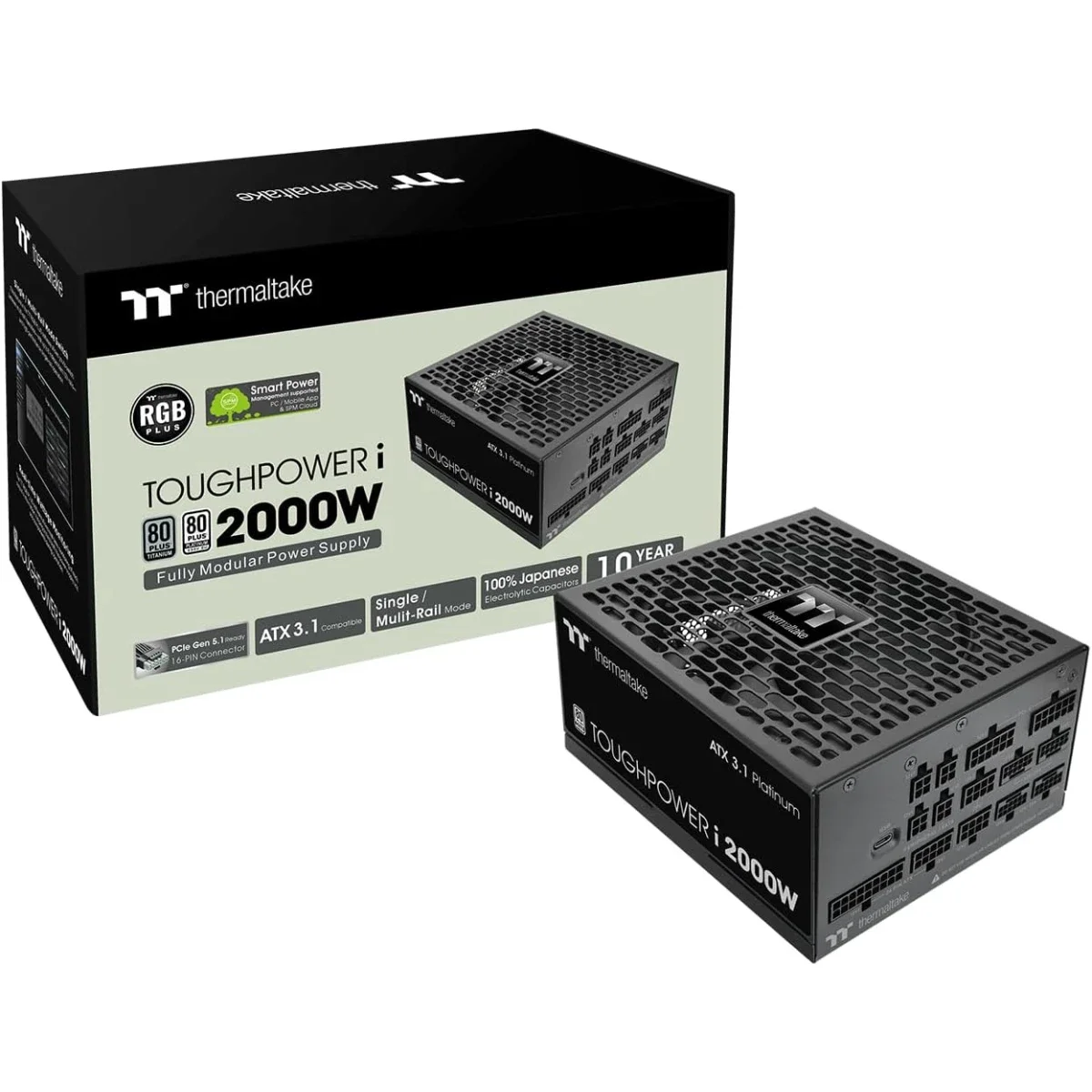 مزود طاقة Thermaltake Toughpower i2000W بقدرة 2000 واط ATX 3.1 معياري بالكامل، 80 Plus Titanium - Thumbnail 2