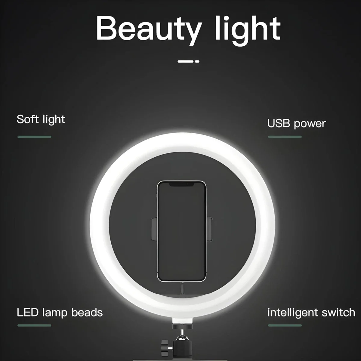 إضاءة حلقية LED Jmary FM-536A مقاس 26 سم مع حامل ثلاثي 170 سم وجهاز تحكم - Image 3